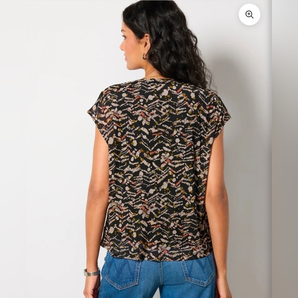 ❤️ NWT! EVEREVE OAKLEY MESH TOP, NEUTRAL ABSTRACT PRINT, LARGE - Picture 5 of 13